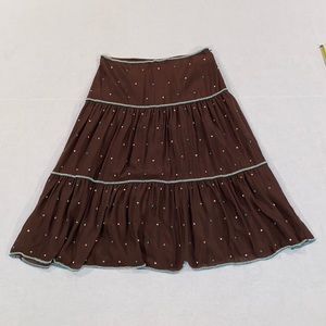 Vintage Tocca women’s brown with beaded accents knee length skirt size 4